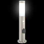 vidaXL Pollerleuchten mit Sensor&Steckdose 3er 50 cm Edelstahl IP44