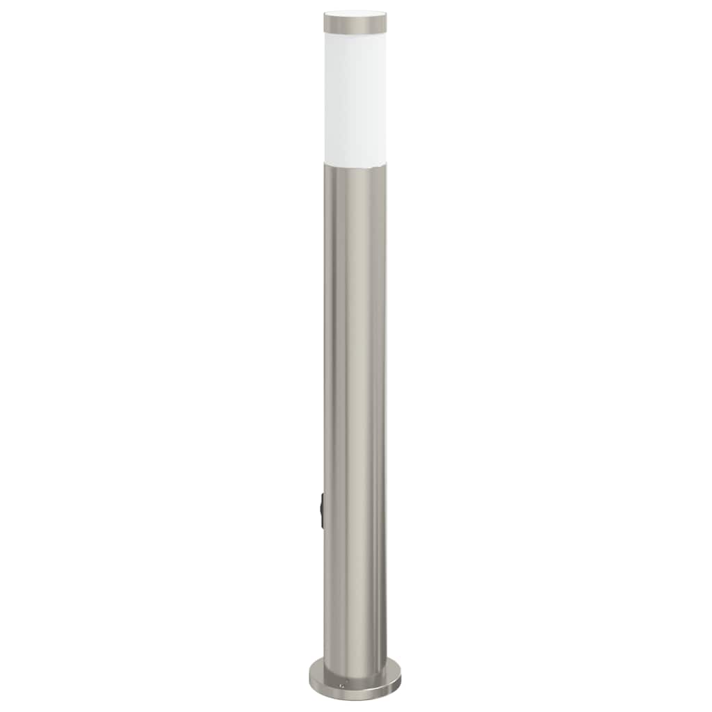 vidaXL Pollerleuchte mit Sensor&Steckdose 80 cm Edelstahl IP44