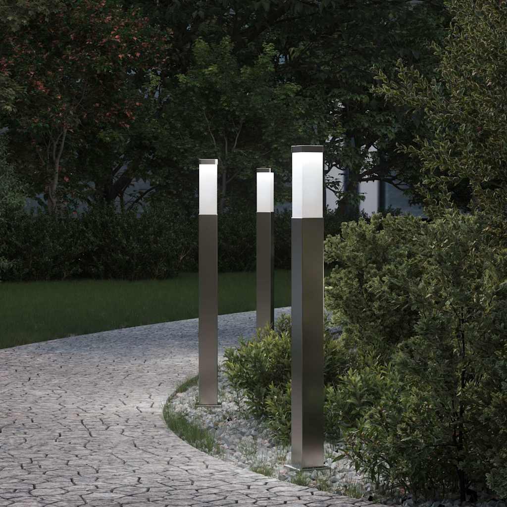 vidaXL Pollerleuchten 3 Stück 80 cm Edelstahl IP44