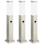 vidaXL Pollerleuchten mit Sensor 3 Stk. 50 cm Edelstahl IP44