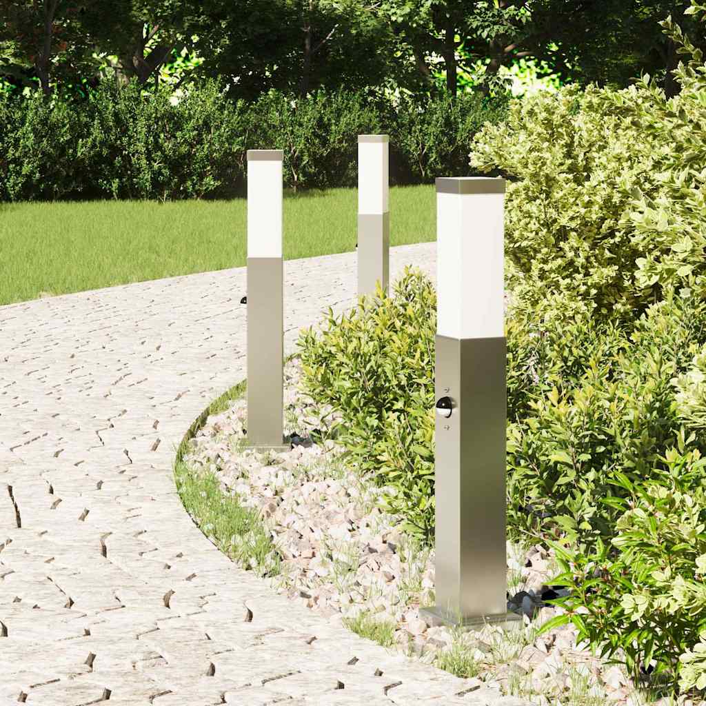 vidaXL Pollerleuchten mit Sensor 3 Stk. 50 cm Edelstahl IP44