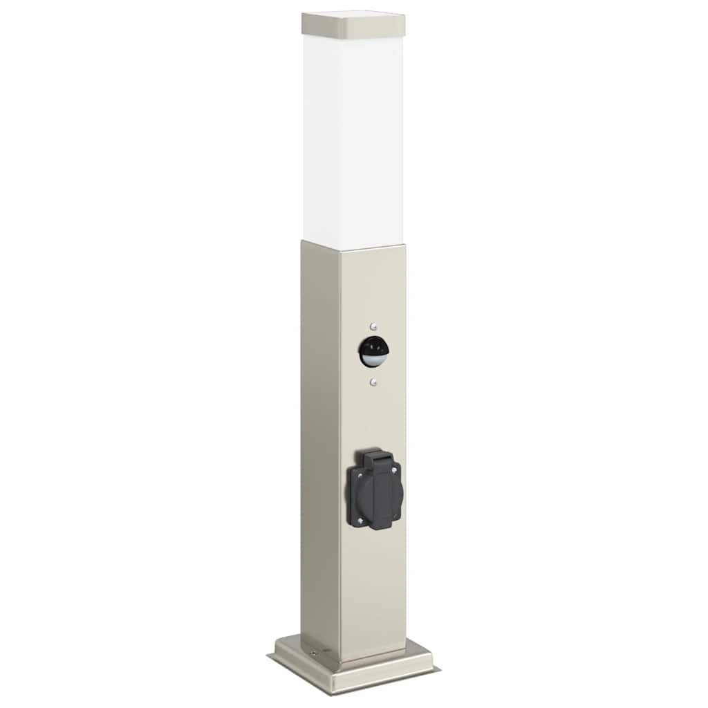vidaXL Pollerleuchten mit Sensor&Steckdose 3 Stk. 50 cm Edelstahl IP44