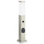 vidaXL Pollerleuchten mit Sensor&Steckdose 3 Stk. 50 cm Edelstahl IP44