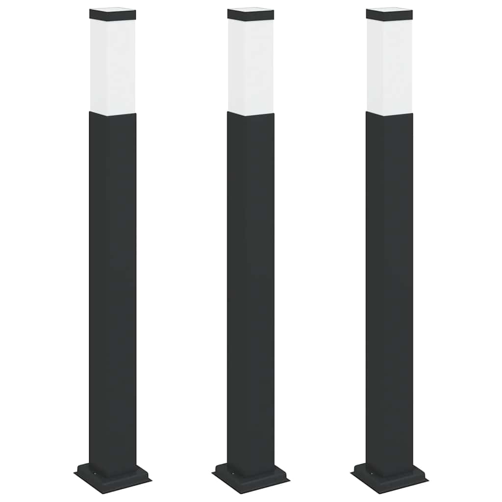 vidaXL Pollerleuchten 3 Stück 80 cm Schwarz IP44