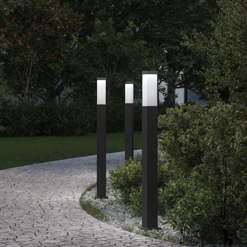 vidaXL Pollerleuchten 3 Stück 80 cm Schwarz IP44