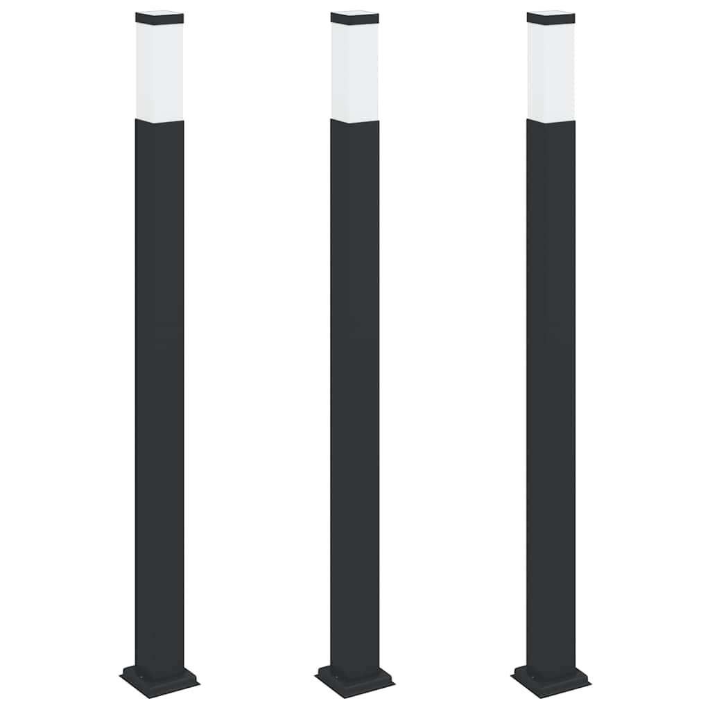 vidaXL Pollerleuchten 3 Stk. 110 cm Schwarz IP44