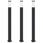 vidaXL Pollerleuchten 3 Stk. 110 cm Schwarz IP44