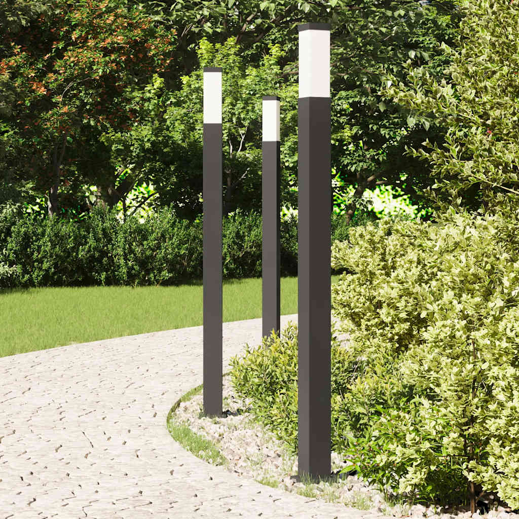 vidaXL Pollerleuchten 3 Stk. 110 cm Schwarz IP44