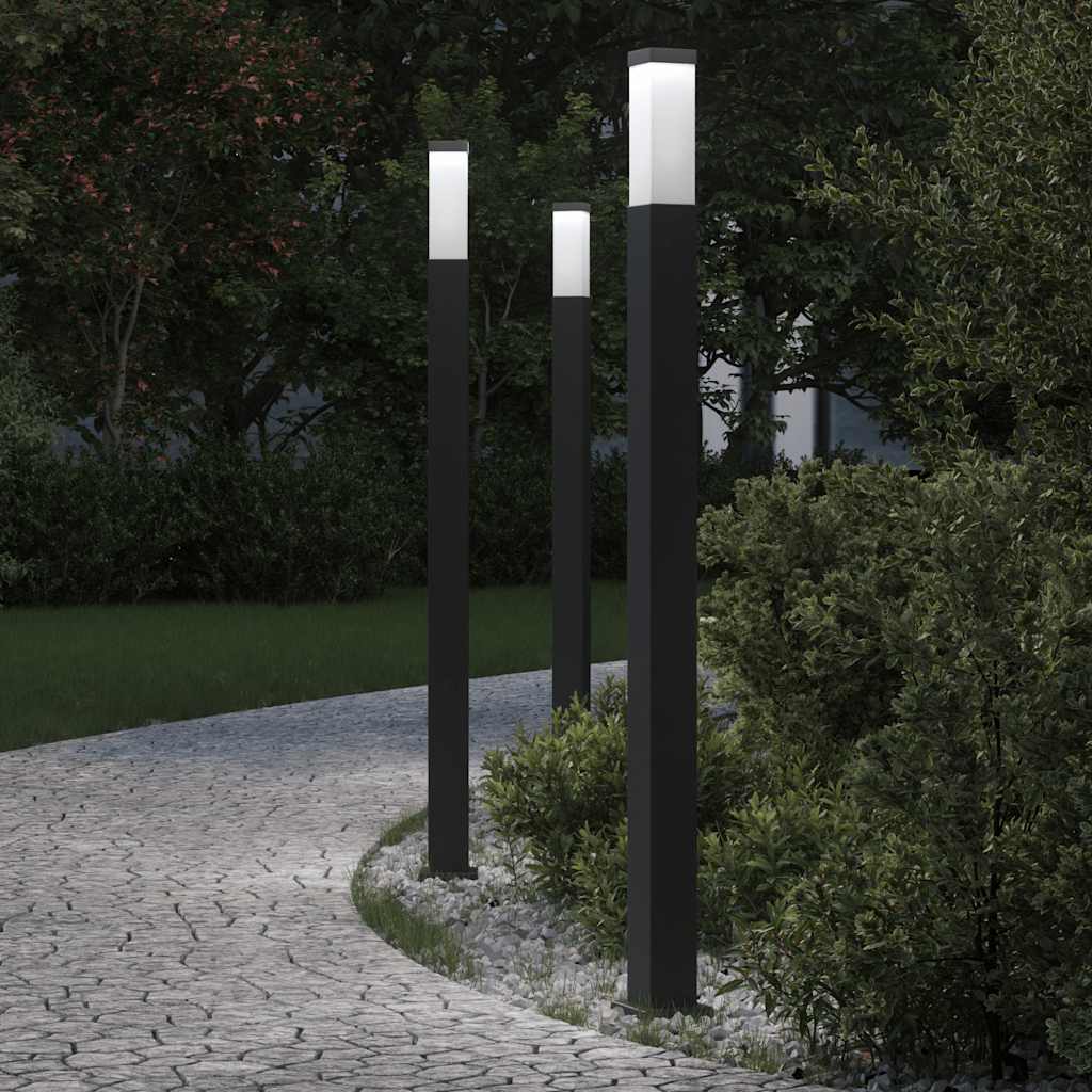 vidaXL Pollerleuchten 3 Stk. 110 cm Schwarz IP44
