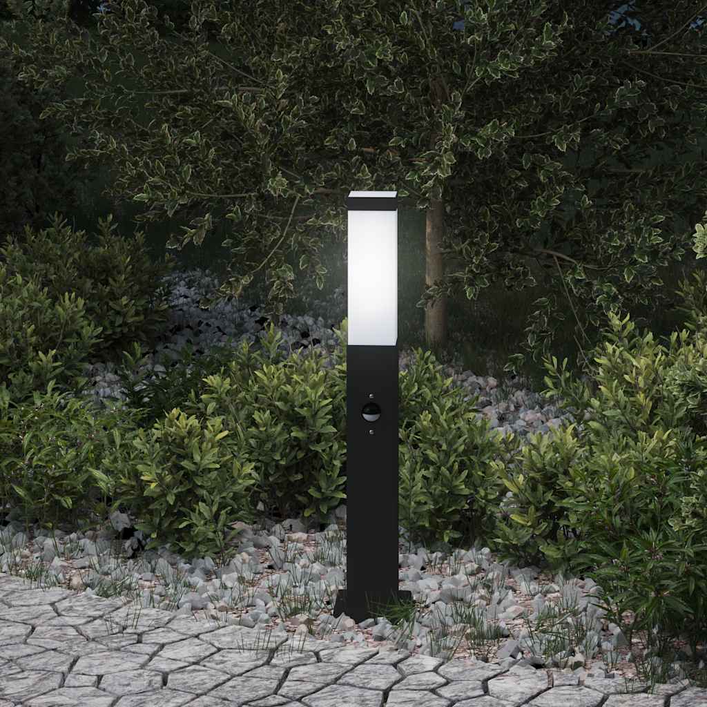 vidaXL Pollerleuchte mit Sensor 50 cm Schwarz IP44