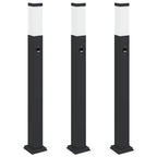 vidaXL Pollerleuchten mit Sensor 3 Stk. 80 cm Schwarz IP44