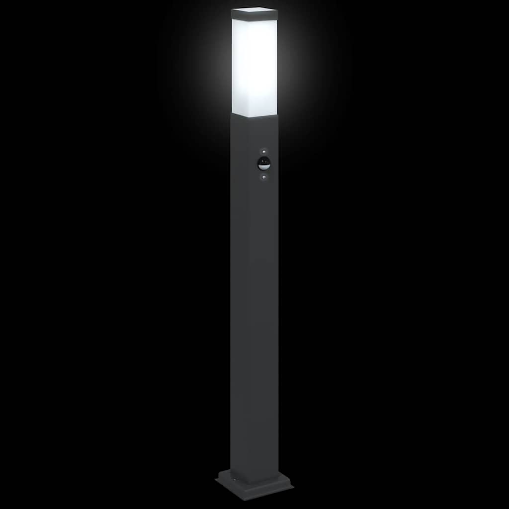 vidaXL Pollerleuchten mit Sensor 3 Stk. 80 cm Schwarz IP44