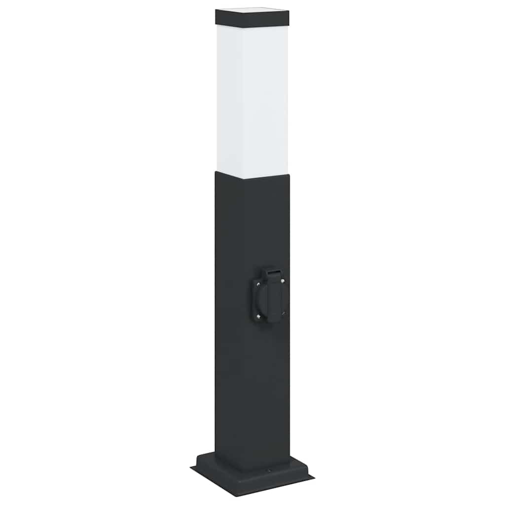 vidaXL Pollerleuchte mit Auslass 50 cm Schwarz IP44