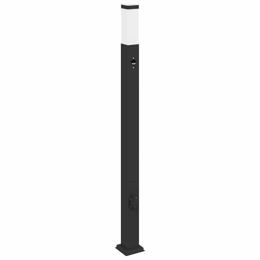 vidaXL Pollerleuchte mit Sensor und Steckdose 110 cm Schwarz IP44