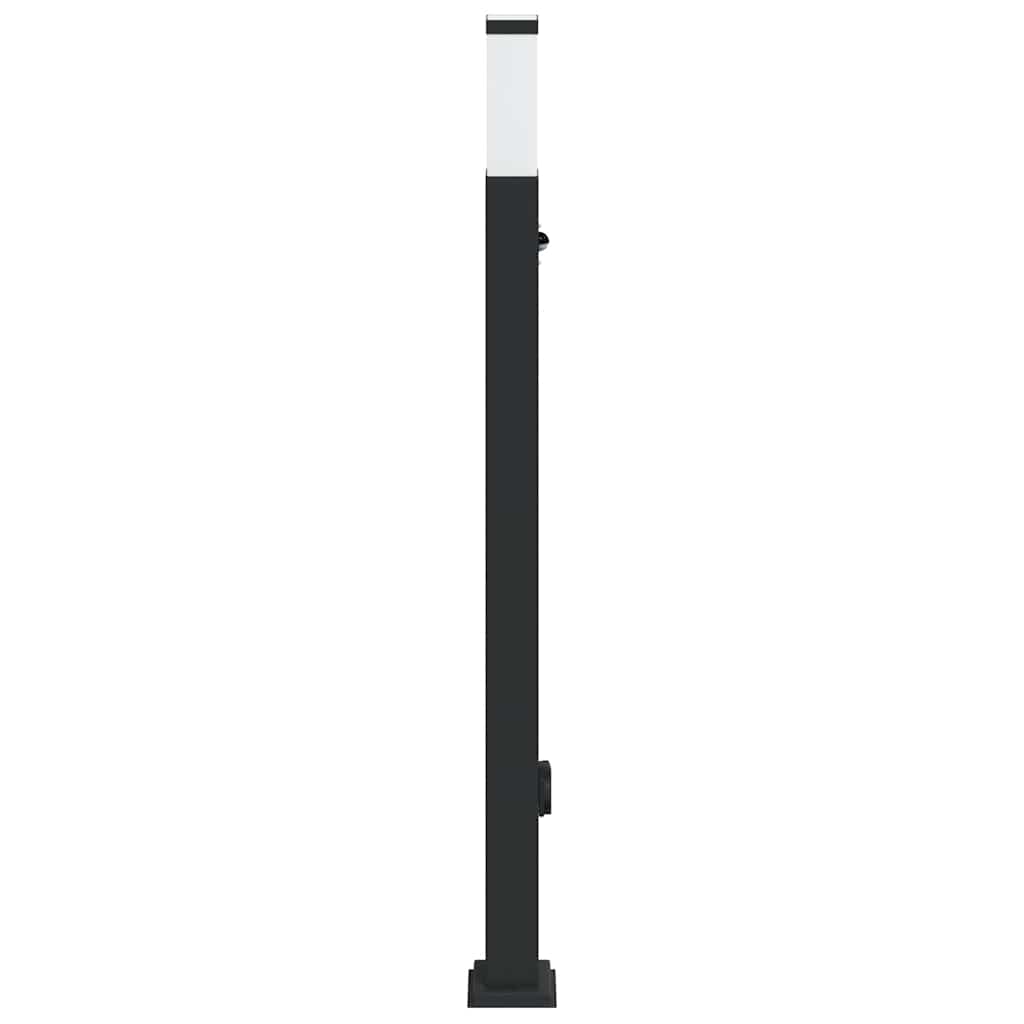 vidaXL Pollerleuchte mit Sensor und Steckdose 110 cm Schwarz IP44
