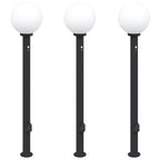 vidaXL Pollerleuchten mit Sensor und Steckdose 3 Stk. 120 cm Schwarz IP44