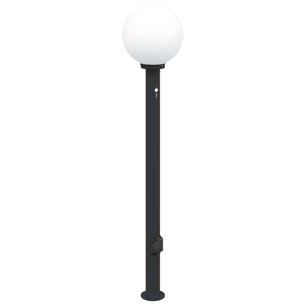 vidaXL Pollerleuchten mit Sensor und Steckdose 3 Stk. 120 cm Schwarz IP44