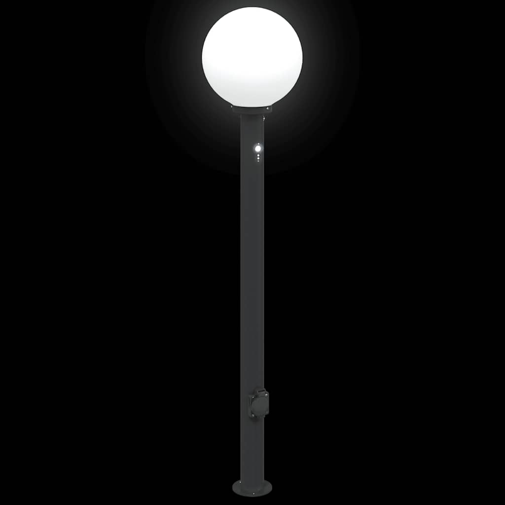vidaXL Pollerleuchten mit Sensor und Steckdose 3 Stk. 120 cm Schwarz IP44