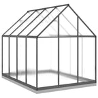 vidaXL Gewächshaus mit Fundamentrahmen Anthrazit 224x169x202 cm Alu