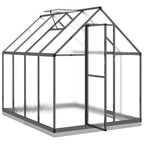 vidaXL Gewächshaus mit Fundamentrahmen Anthrazit 224x169x202 cm Alu