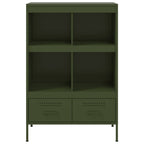 vidaXL Highboard Olivgrün 68x39x101,5 cm Stahls