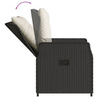 vidaXL 3-tlg. Bistro-Set mit Kissen Schwarz Poly Rattan