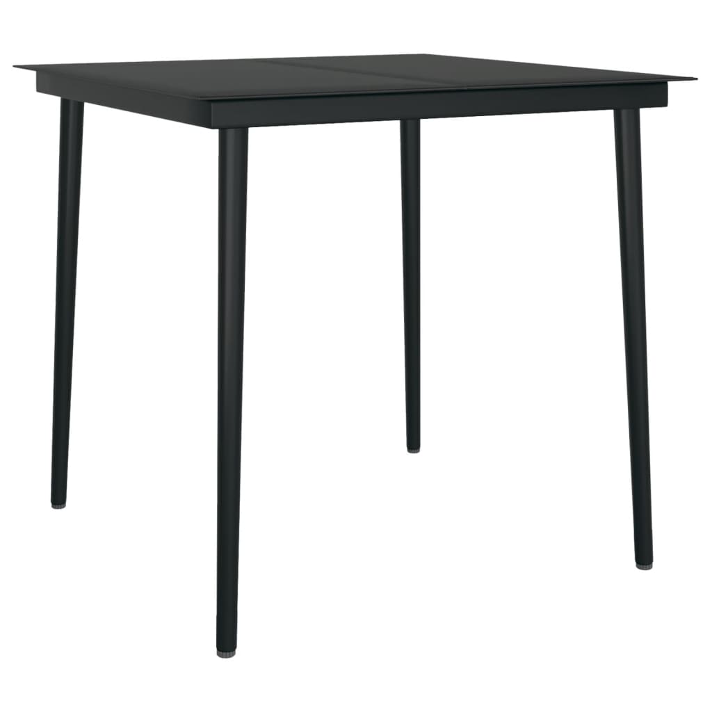 vidaXL 3-tlg. Garten-Essgruppe mit Kissen Schwarz Poly Rattan