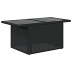 vidaXL 9-teiliges Gartensofa-Set mit Kissen, schwarzes Polyrattan