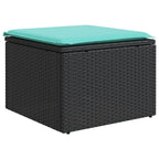 vidaXL 6-teiliges Gartensofa-Set mit Kissen, schwarzes Polyrattan