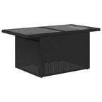 vidaXL 10-teiliges Gartensofa-Set mit Kissen, schwarzes Polyrattan