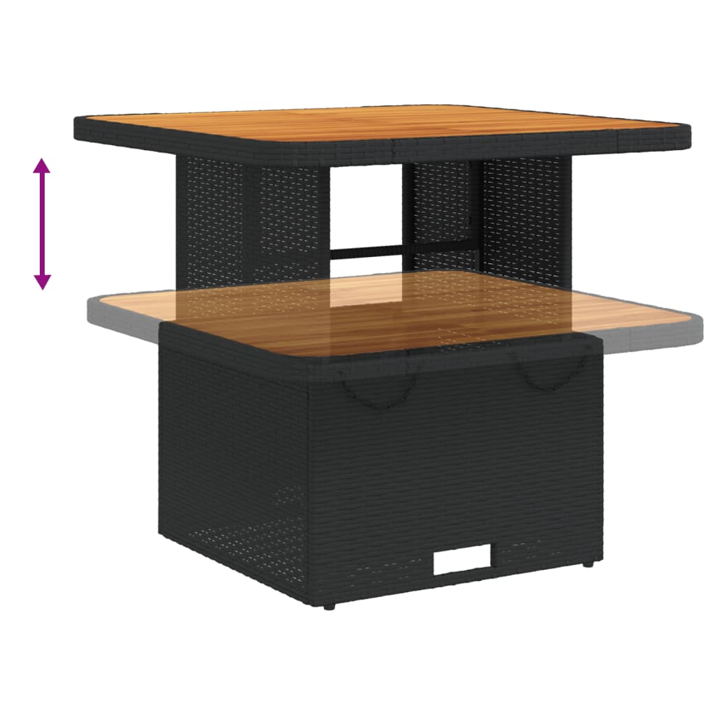 vidaXL 2-tlg. Garten-Sofagarnitur mit Auflagen Schwarz Poly Rattan