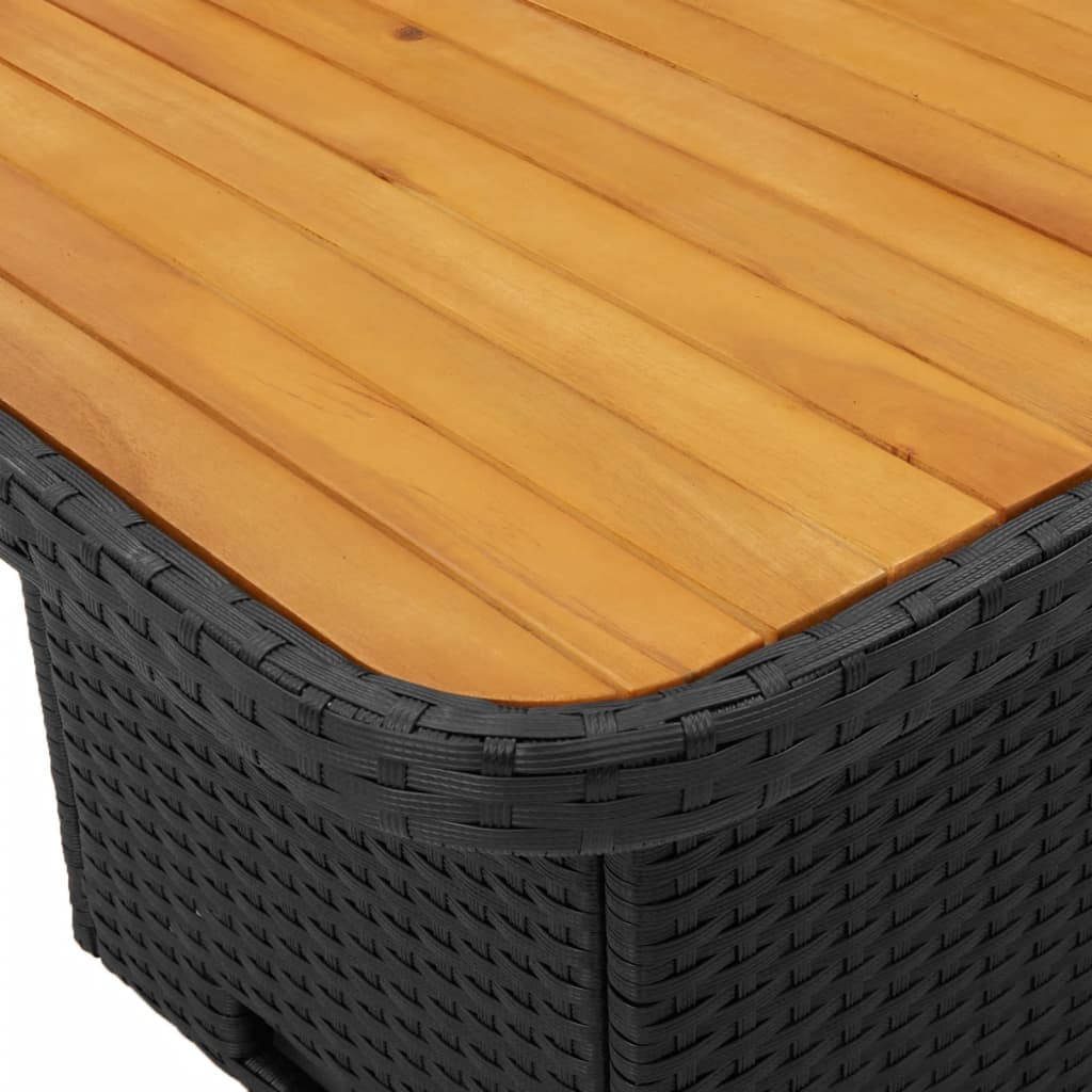 vidaXL 2-tlg. Garten-Sofagarnitur mit Auflagen Schwarz Poly Rattan