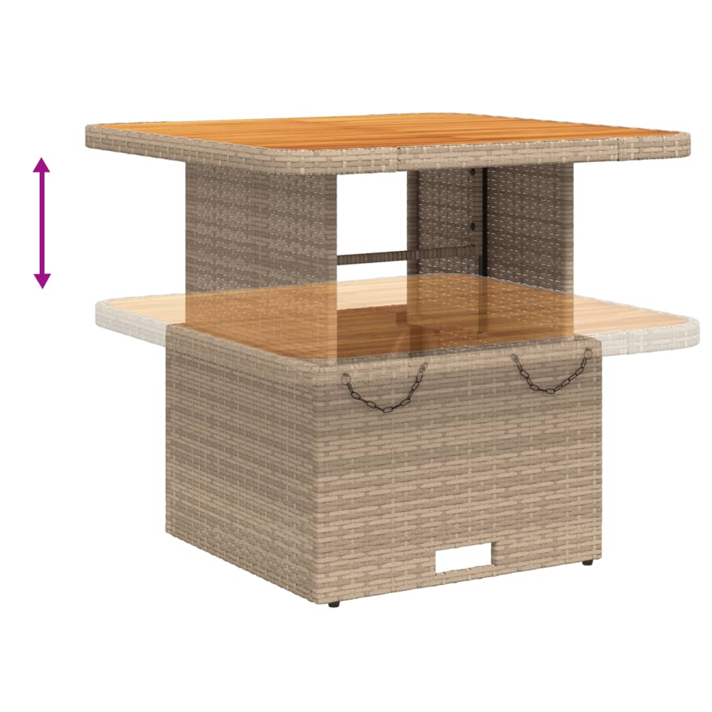 vidaXL 2-tlg. Garten-Sofagarnitur mit Kissen Beige Poly Rattan