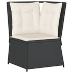 vidaXL 4-tlg. Garten-Lounge-Set mit Kissen Schwarz Poly Rattan