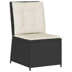 vidaXL 5-tlg. Garten-Lounge-Set mit Kissen Schwarz Poly Rattan