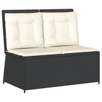 vidaXL 7-tlg. Garten-Lounge-Set mit Kissen Schwarz Poly Rattan