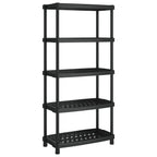 vidaXL Lagerregal 5 Böden Schwarz 93,5x45,5x194,5 cm PP
