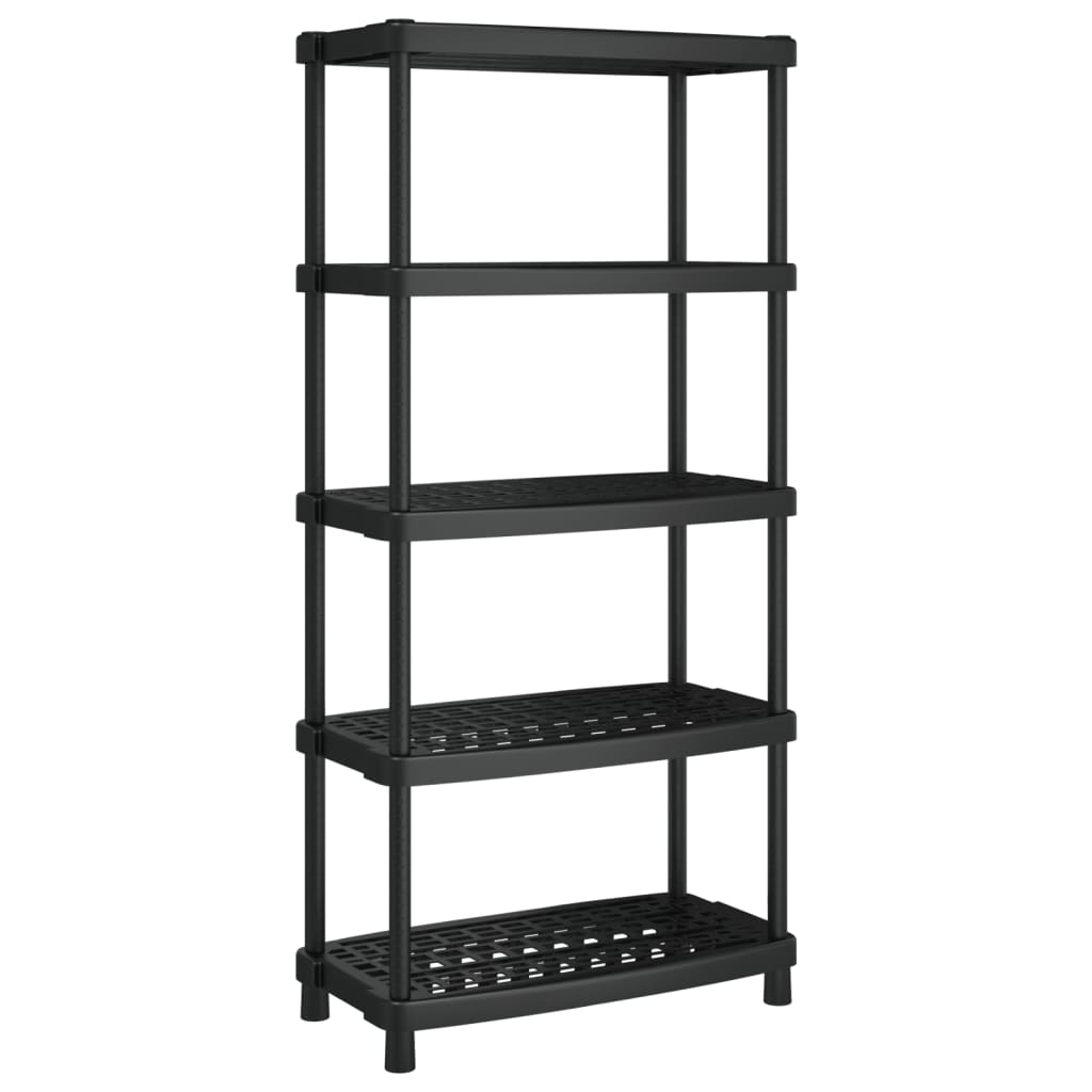 vidaXL Lagerregal 5 Böden Schwarz 93,5x45,5x194,5 cm PP