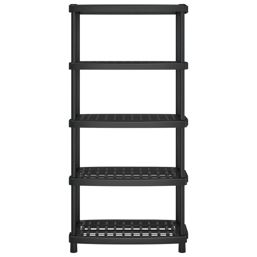 vidaXL Lagerregal 5 Böden Schwarz 93,5x45,5x194,5 cm PP