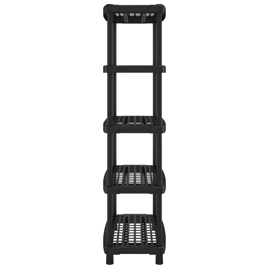 vidaXL Lagerregal 5 Böden Schwarz 93,5x45,5x194,5 cm PP