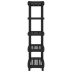 vidaXL Lagerregal 5 Böden Schwarz 93,5x45,5x194,5 cm PP