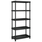 vidaXL Lagerregal 5 Böden Schwarz 93,5x45,5x194,5 cm PP