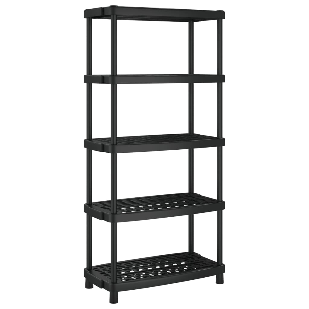 vidaXL Lagerregal 5 Böden Schwarz 93,5x45,5x194,5 cm PP