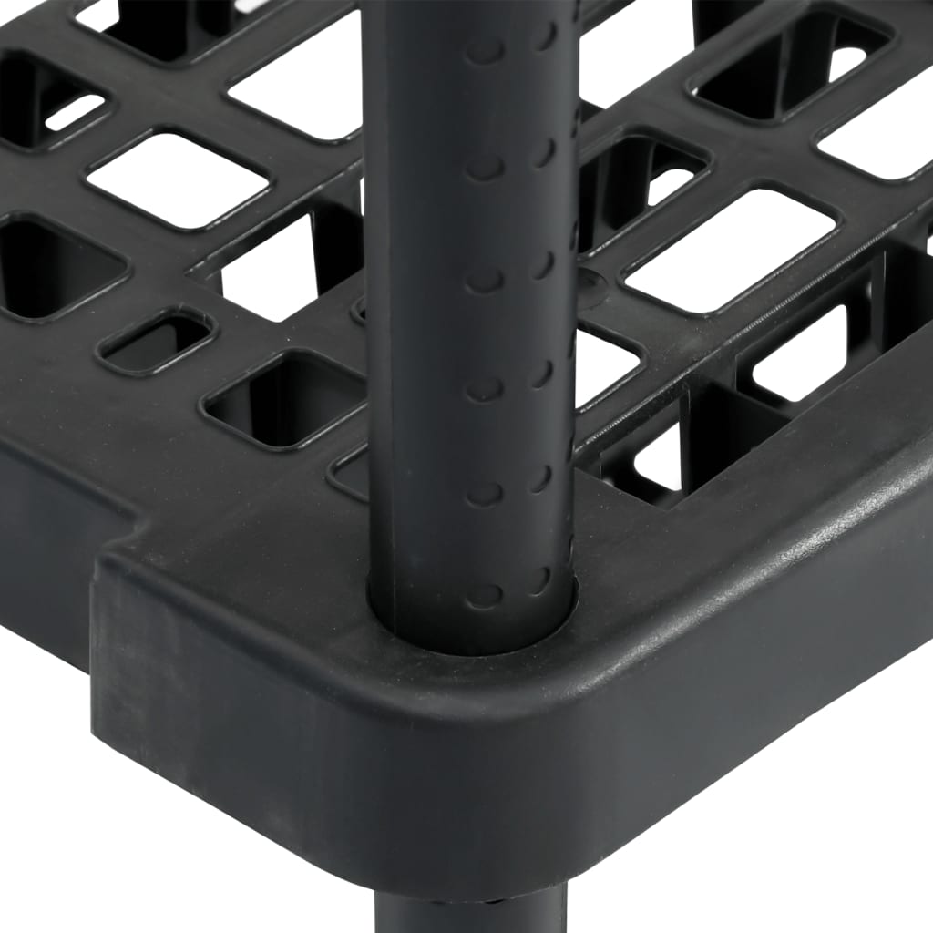 vidaXL Lagerregal 5 Böden Schwarz 93,5x45,5x194,5 cm PP