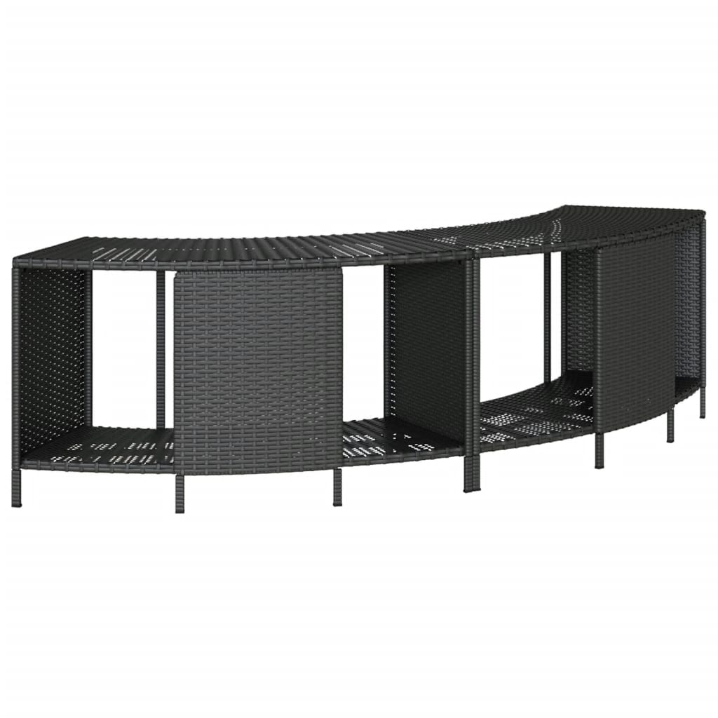 vidaXL Whirlpool-Umrandung Schwarz Poly-Rattan und Massivholz Akazie