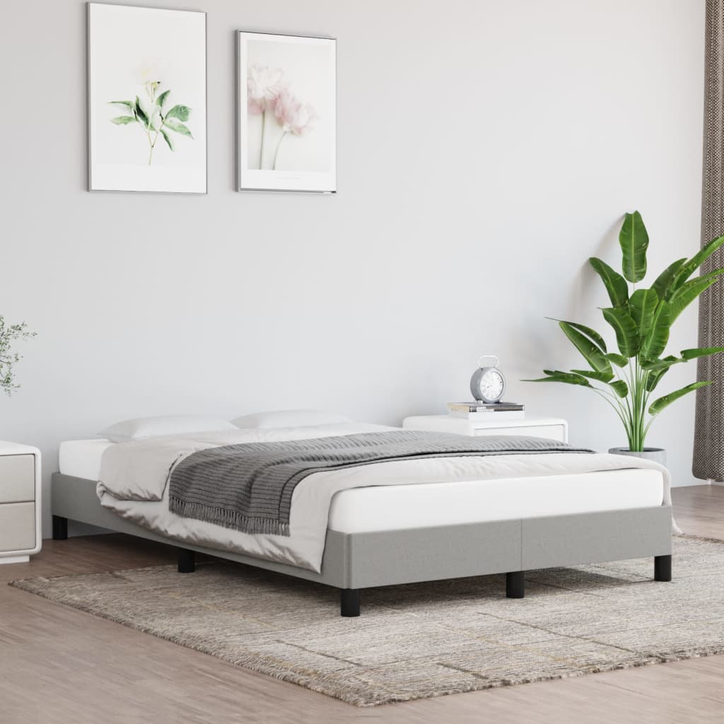 vidaXL Bettgestell ohne Matratze Hellgrau 120x190 cm Stoff