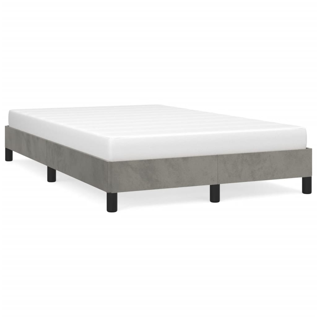 vidaXL Bettgestell ohne Matratze Hellgrau 120x190 cm Samt