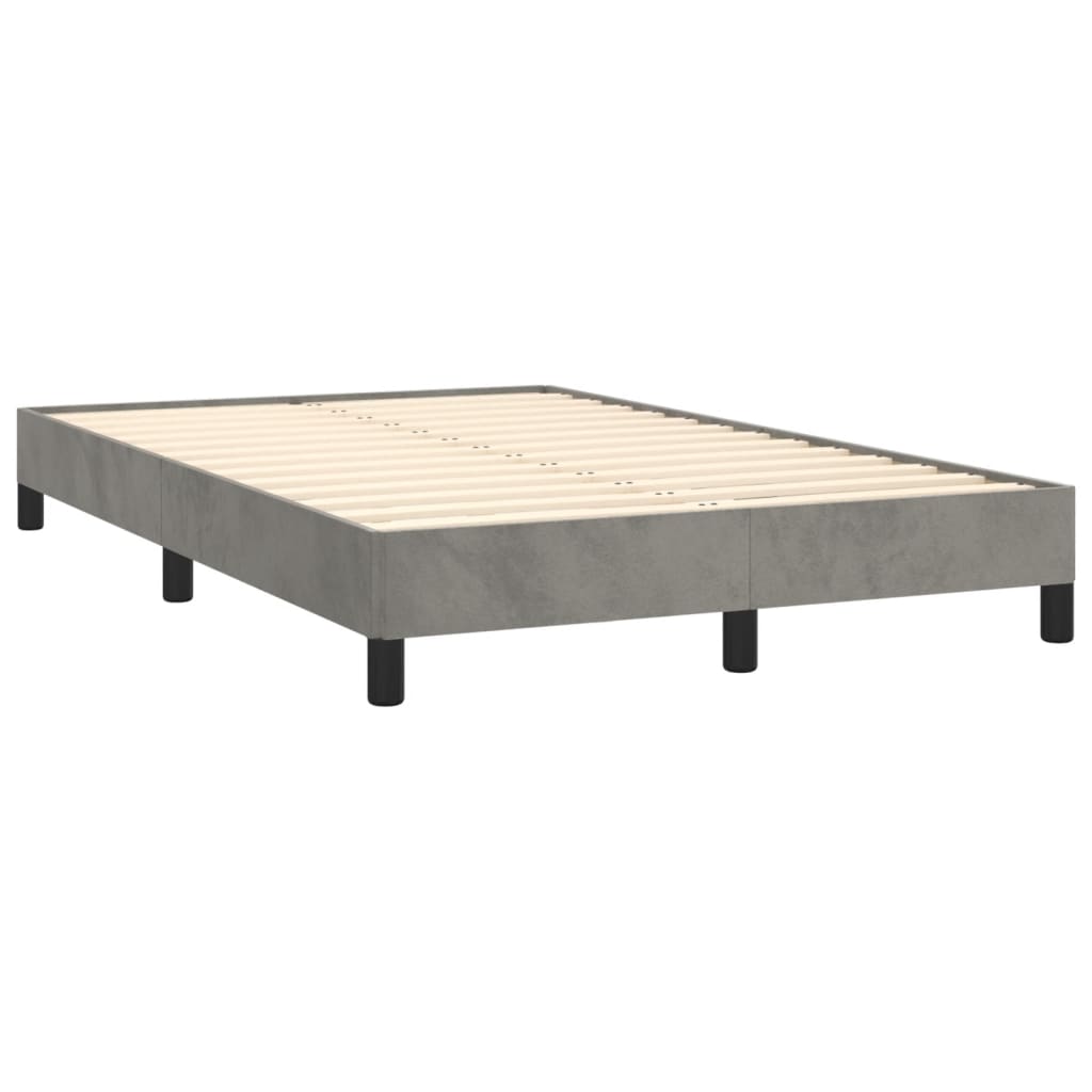 vidaXL Bettgestell ohne Matratze Hellgrau 120x190 cm Samt