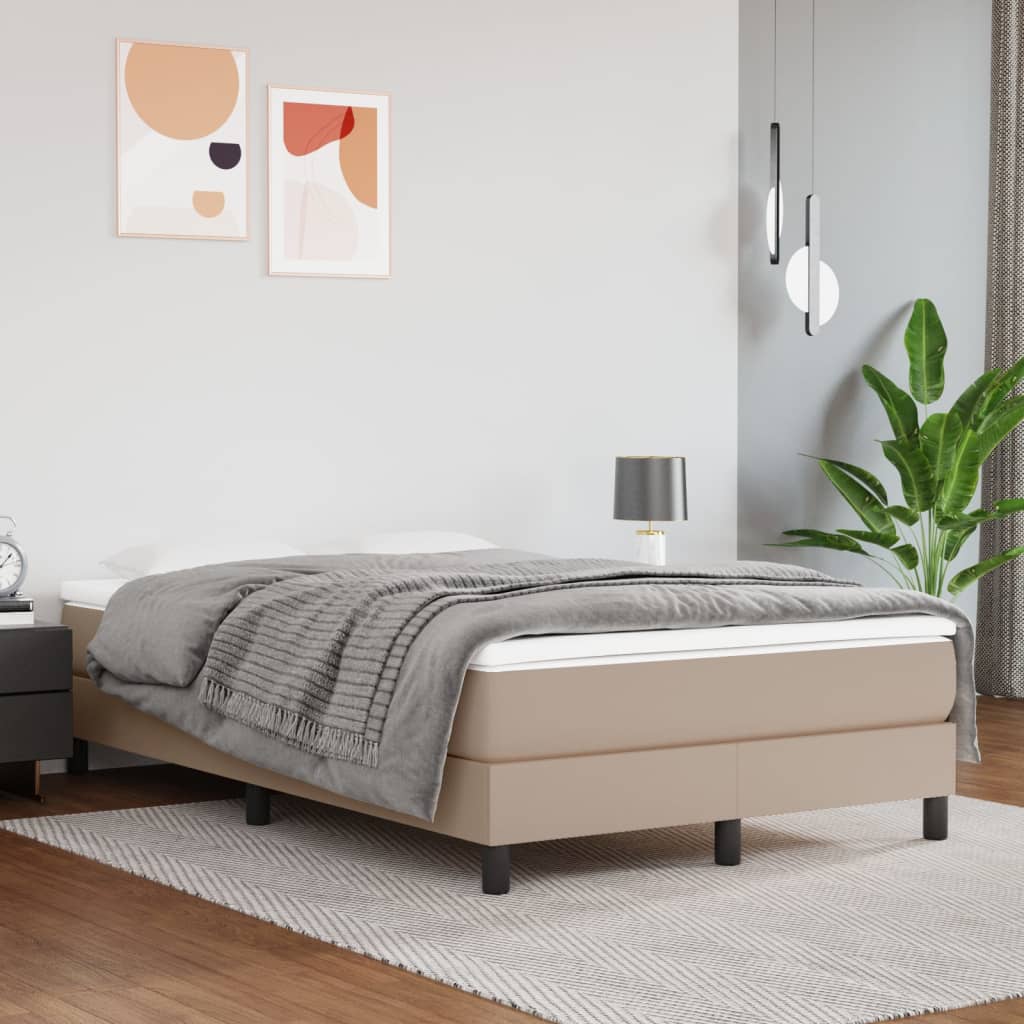 vidaXL Boxspringbett Matratze Cappuccino-Braun 120x190 cm Kunstleder