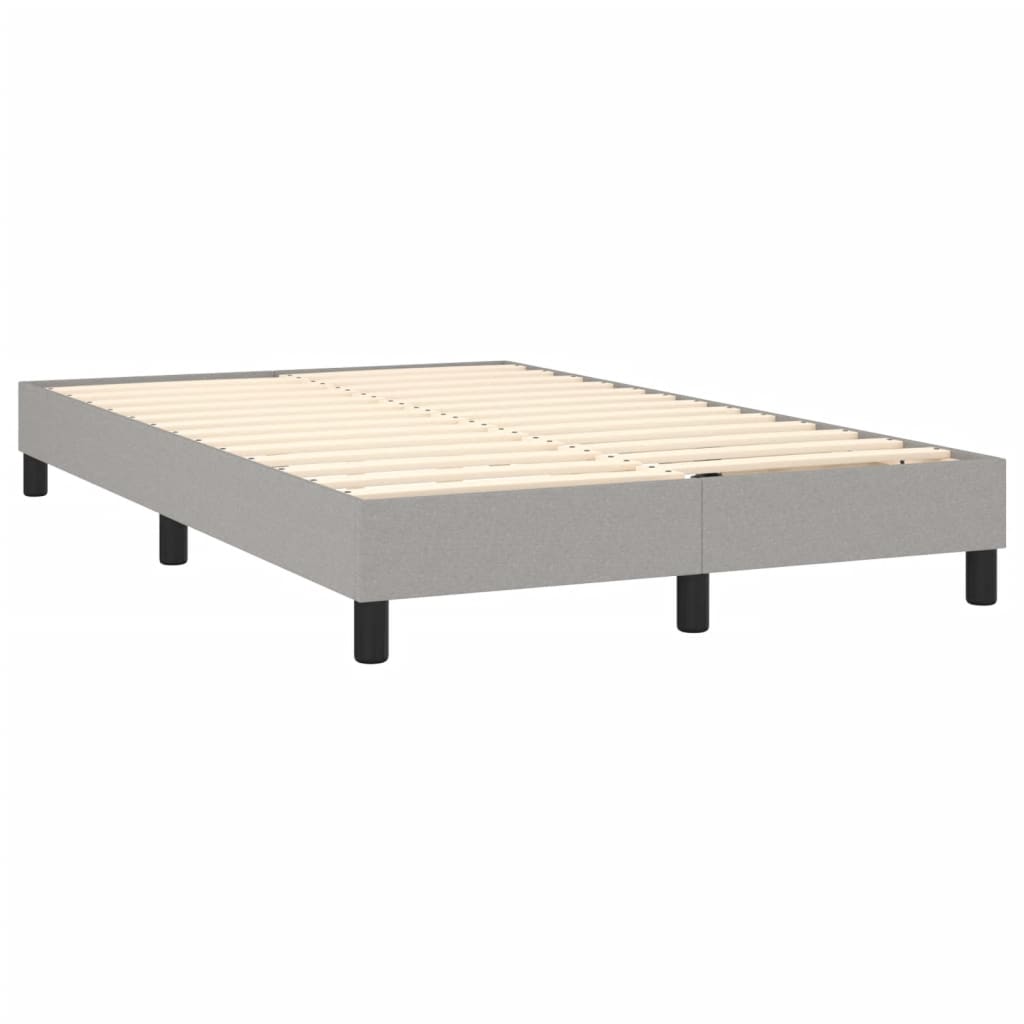 vidaXL Boxspringbett mit Matratze & LED Hellgrau 120x190 cm Stoff